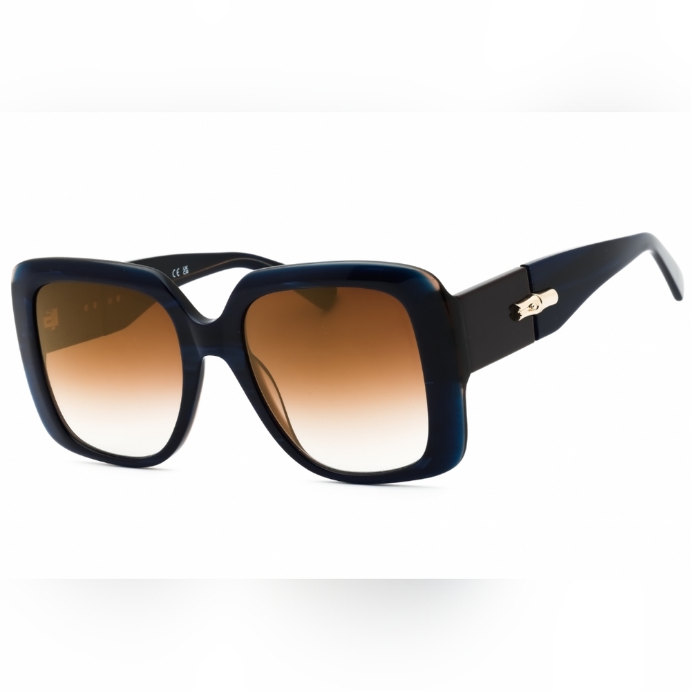 NWT, Longchamp LO713S Woman's Sunglasses, Blue Stone/Brown